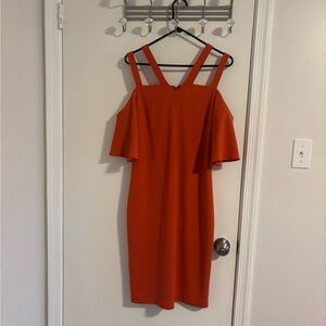 Laundry By Shelli Segal One Shoulder Orange Dress